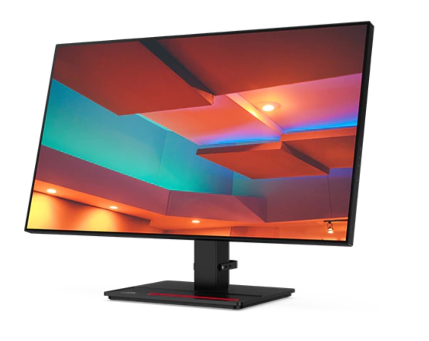  <b>27" QHD Monitor: </b>ThinkVision P27q-20, WLED, ISP, 4-Side Near Edgeless, 2560 x 1440 (16:9), DP/HDMI/USB Type-B,  Height/Tilt/Swivel/Pivot  